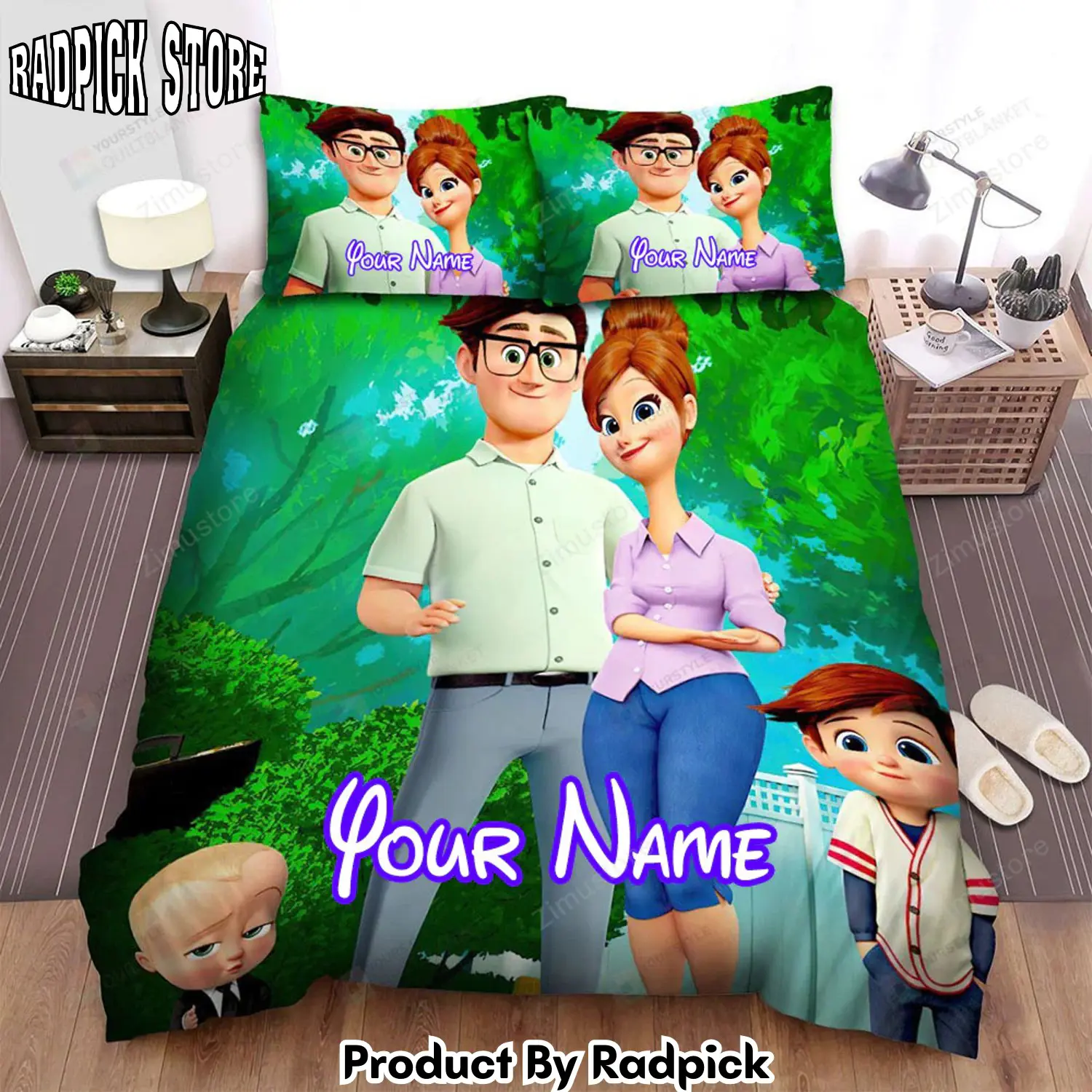 Radpick the boss baby movie poster 3 bed sheets duvet cover personalized name bedding sets rp3271352